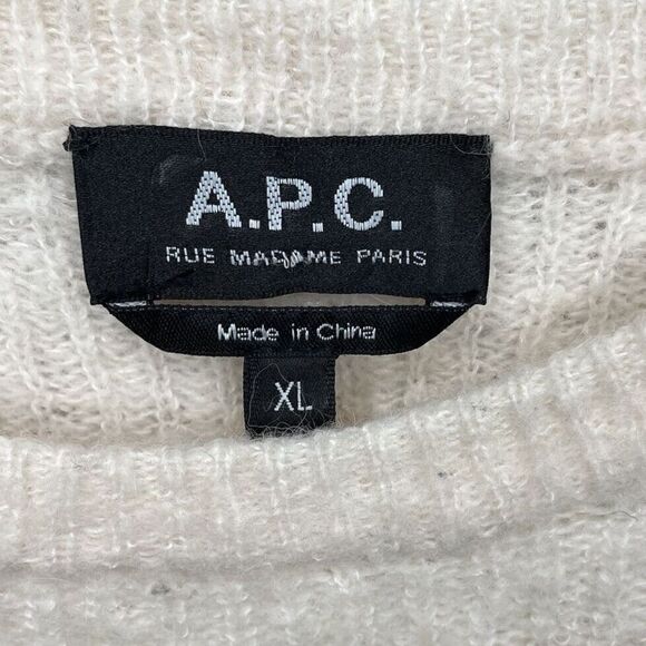 A.P.C. Womens Lia Yellow-Stripe Pullover Sweater Sz XL Alpaca-Wool-Blend Paris - Picture 6 of 7